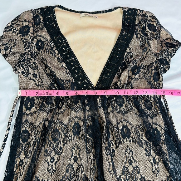 twentyone Romantic Goth Whimsicore Witchy Black Lace Tie Empire Waist Sz S - Picture 11 of 12